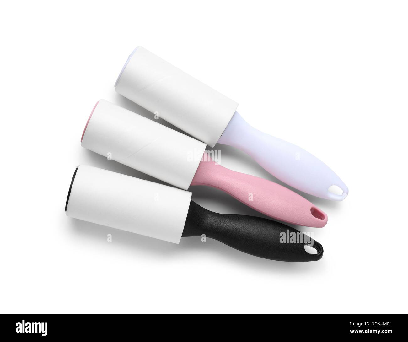Sticky lint rollers on white background Stock Photo