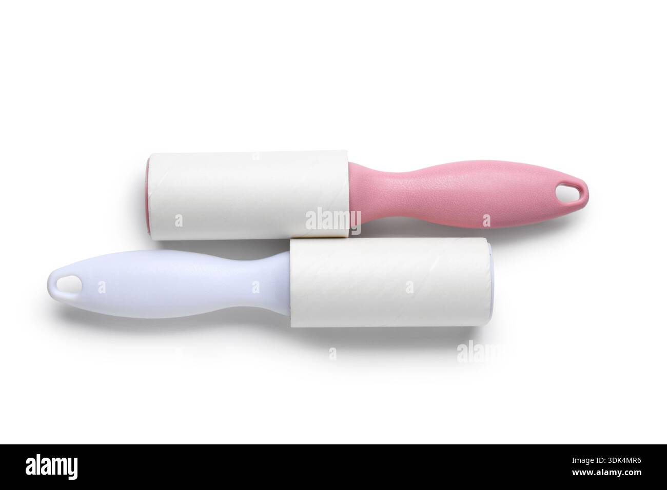 Sticky lint rollers on white background Stock Photo
