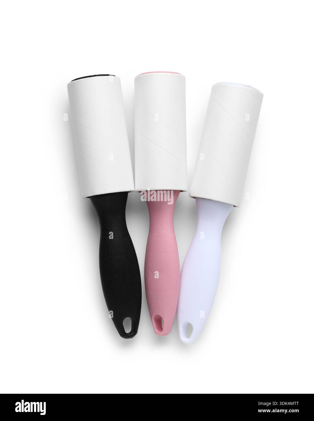 Sticky lint rollers on white background Stock Photo