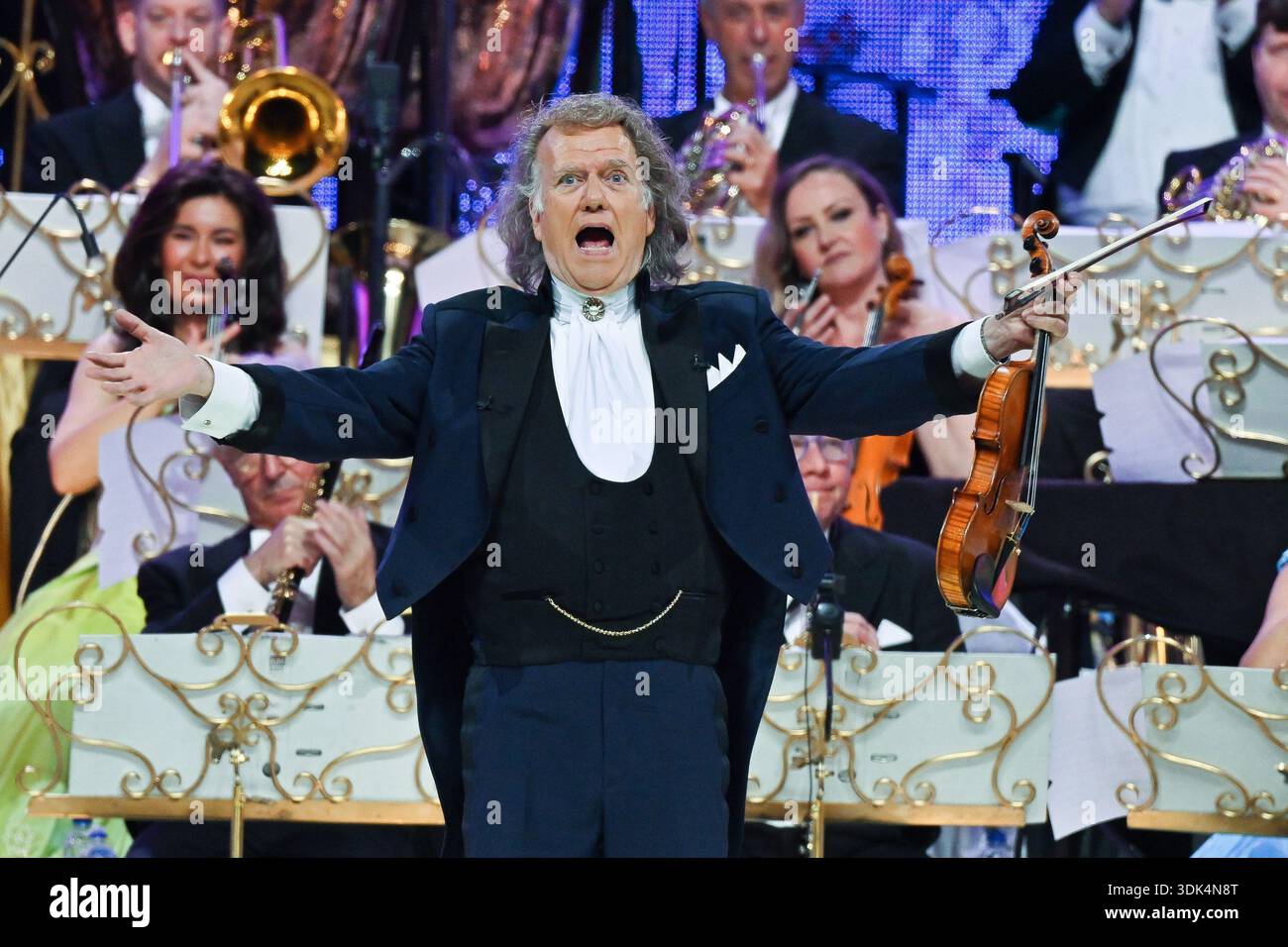 Andre Rieu performs with his Johann Strauss Orchestra during the ...
