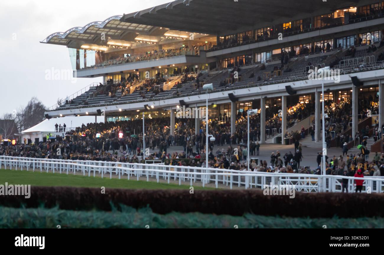 Crowds are pictured at Cheltenham Racecourse on Festival Trials Day ...