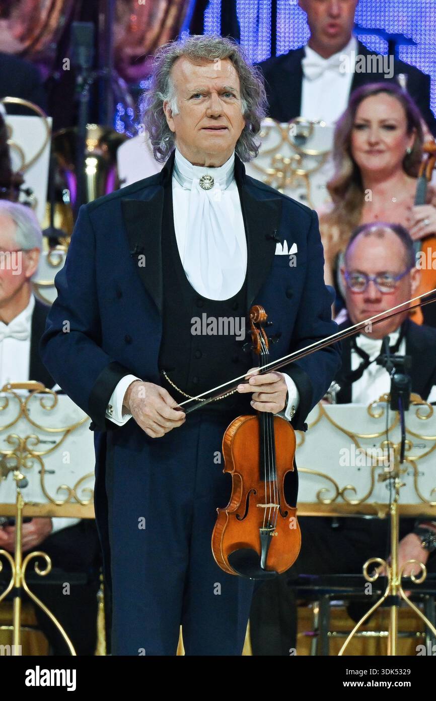 Andre Rieu performs with his Johann Strauss Orchestra during the ...