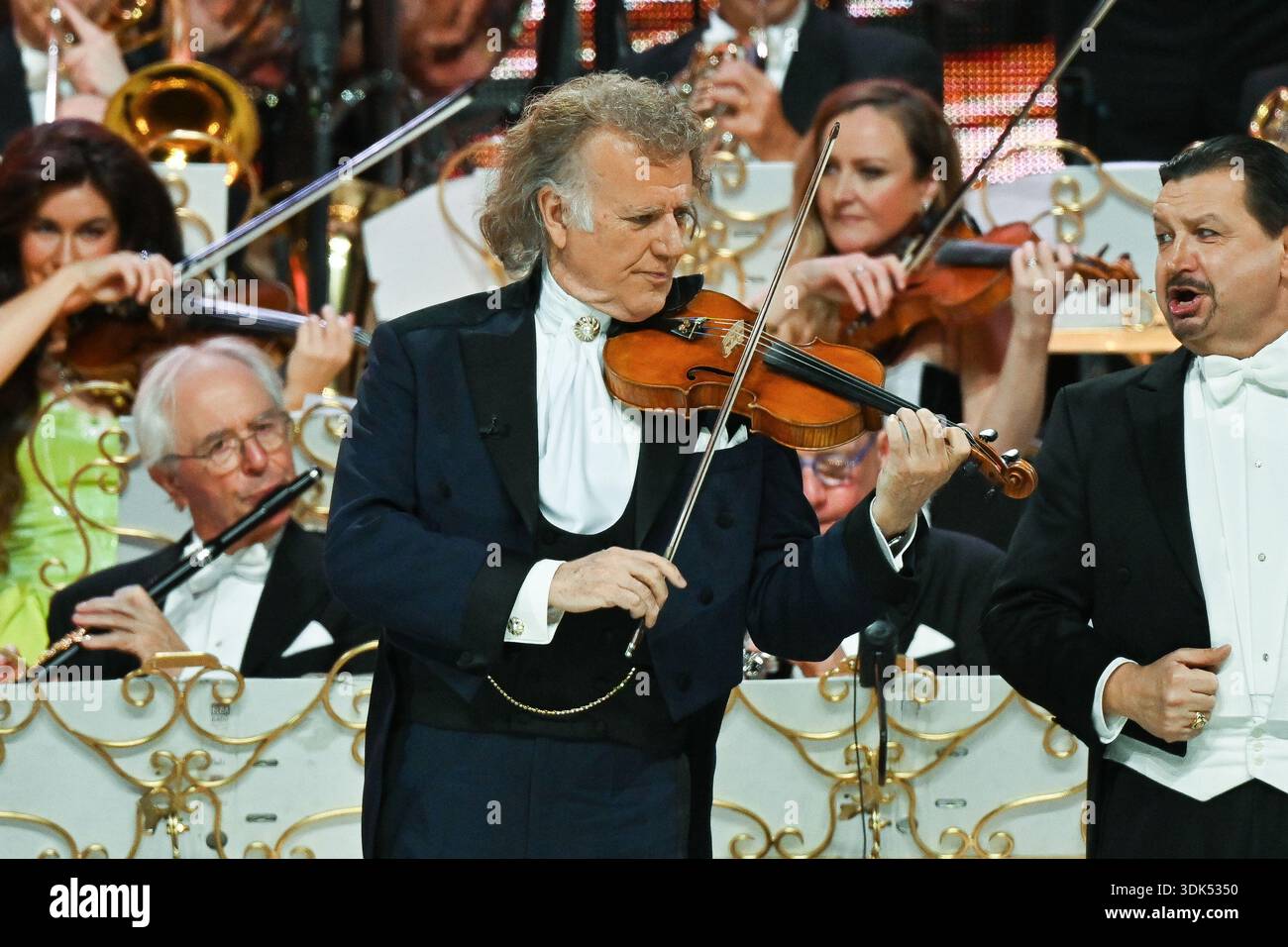 Andre Rieu performs with his Johann Strauss Orchestra during the ...