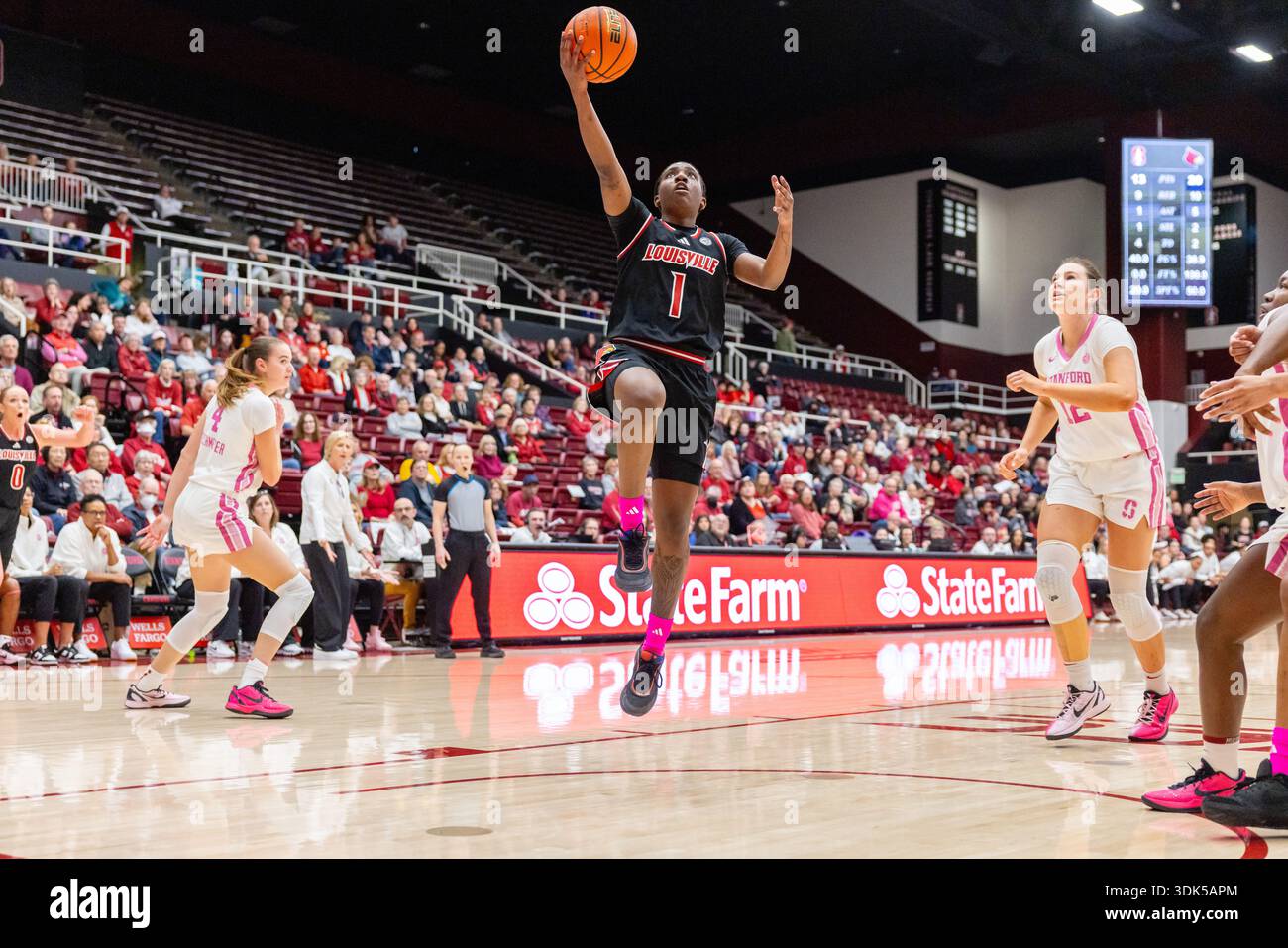 STANFORD, CA - JANUARY 29: Reyna Scott #1 of the Louisville Cardinals ...