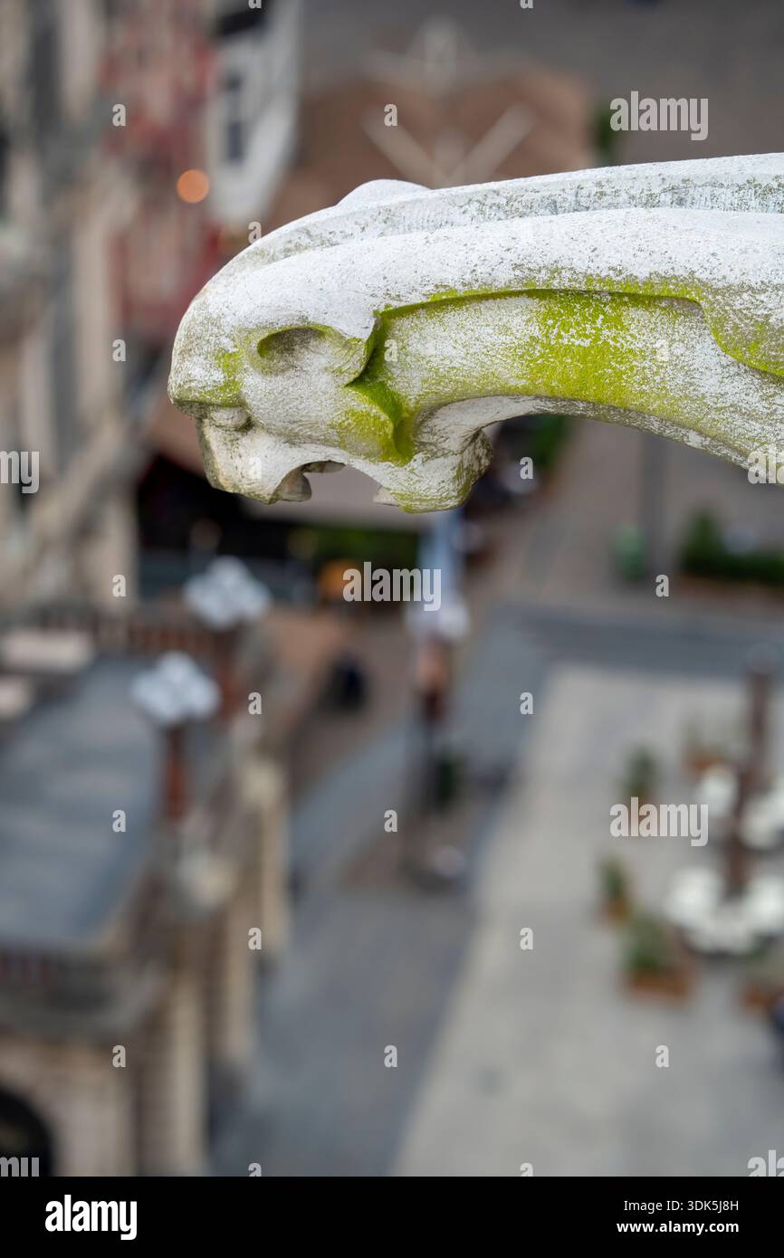 Gargoyles are a common feature of Gothic architecture, this one is in ...