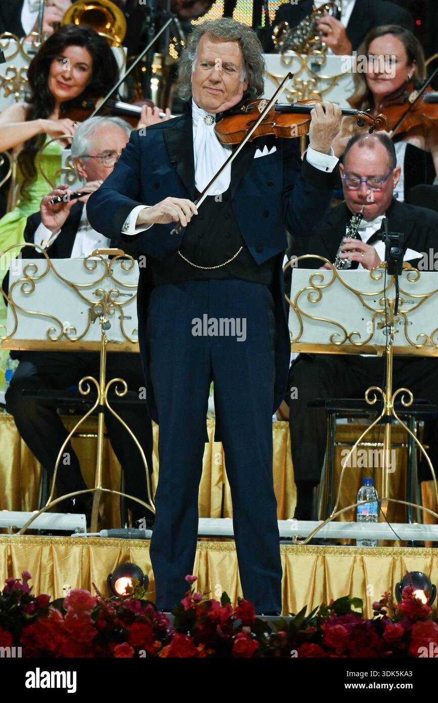 Andre Rieu performs with his Johann Strauss Orchestra during the ...
