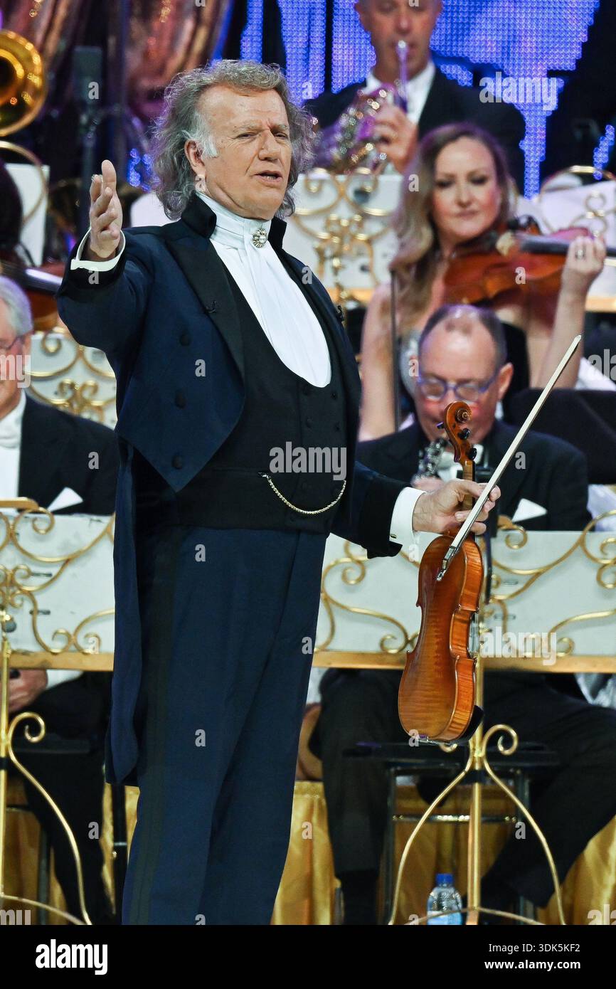 Andre Rieu performs with his Johann Strauss Orchestra during the ...