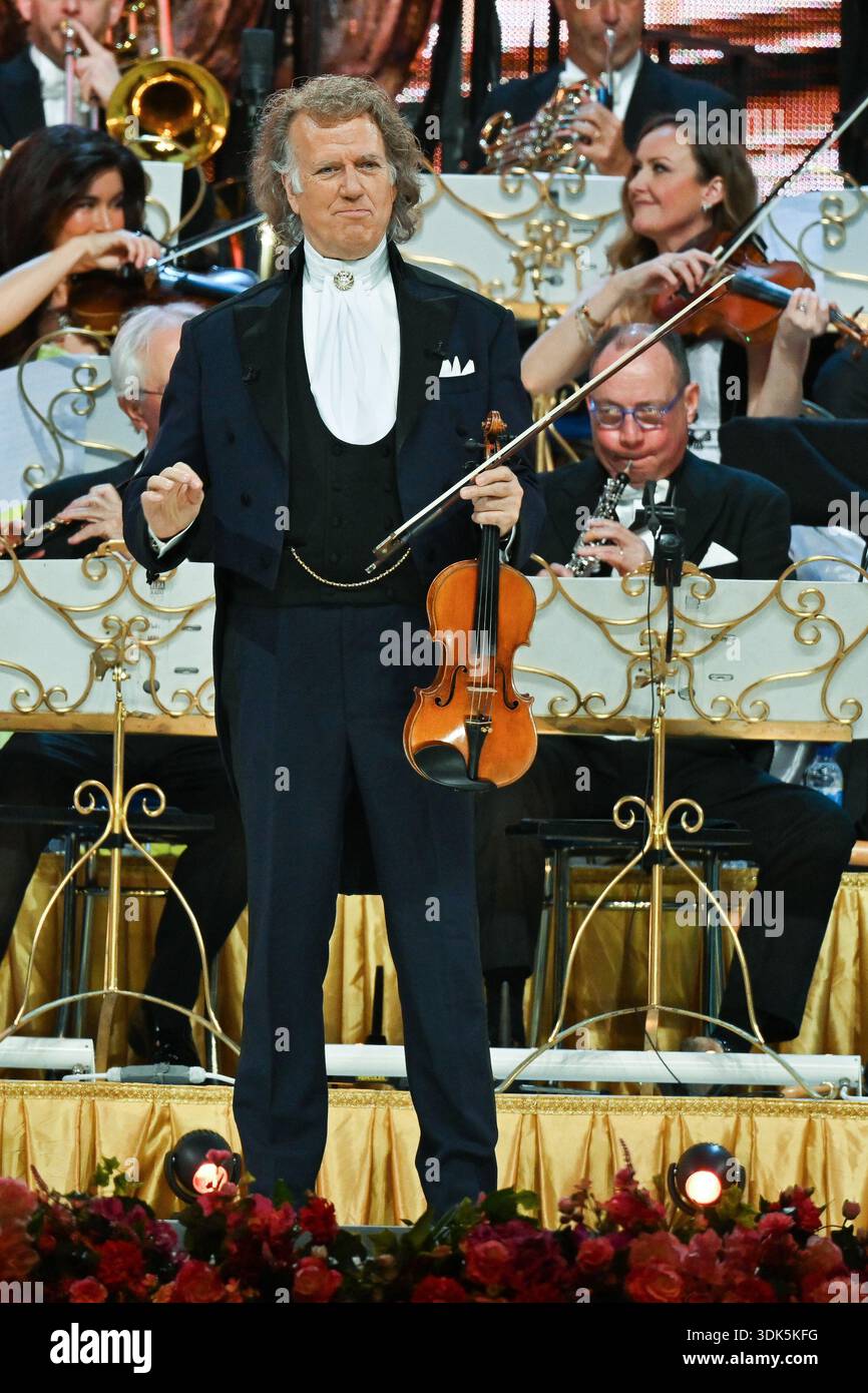 Andre Rieu performs with his Johann Strauss Orchestra during the ...