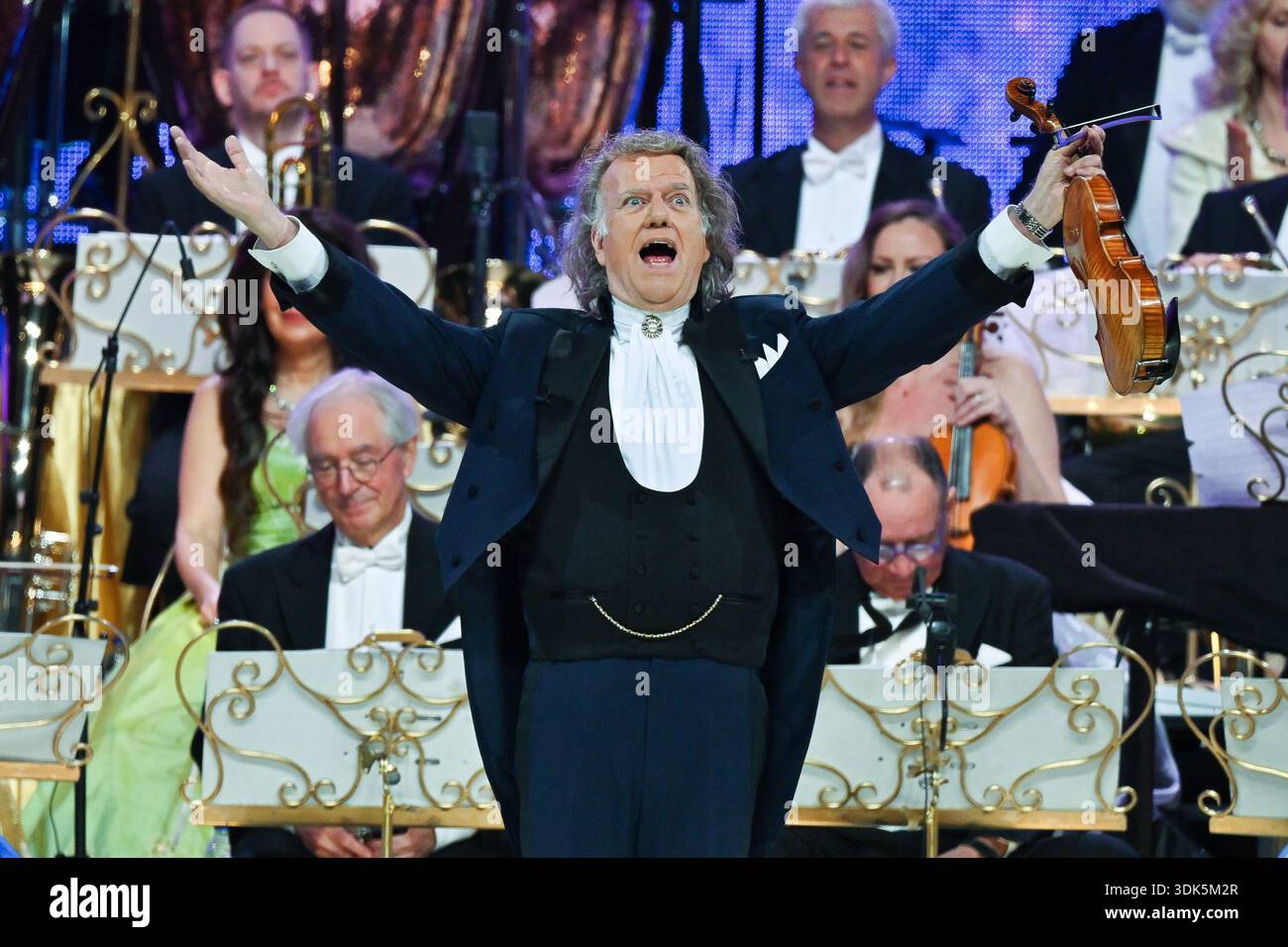 Andre Rieu performs with his Johann Strauss Orchestra during the ...