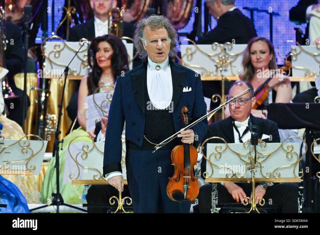 Andre Rieu performs with his Johann Strauss Orchestra during the ...