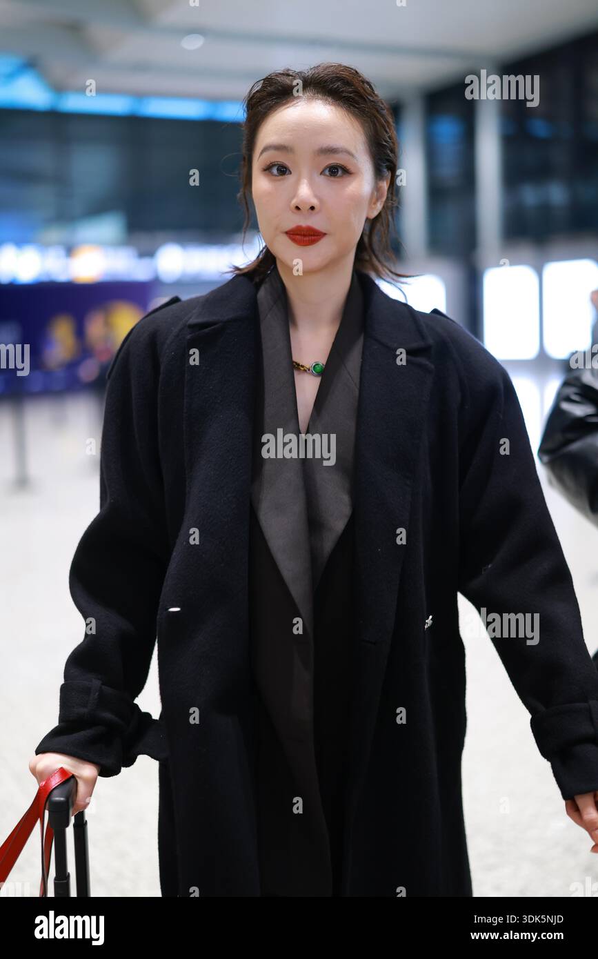 Chinese actress Gao Ye arrives at Hongqiao Airport in Shanghai, Chian ...