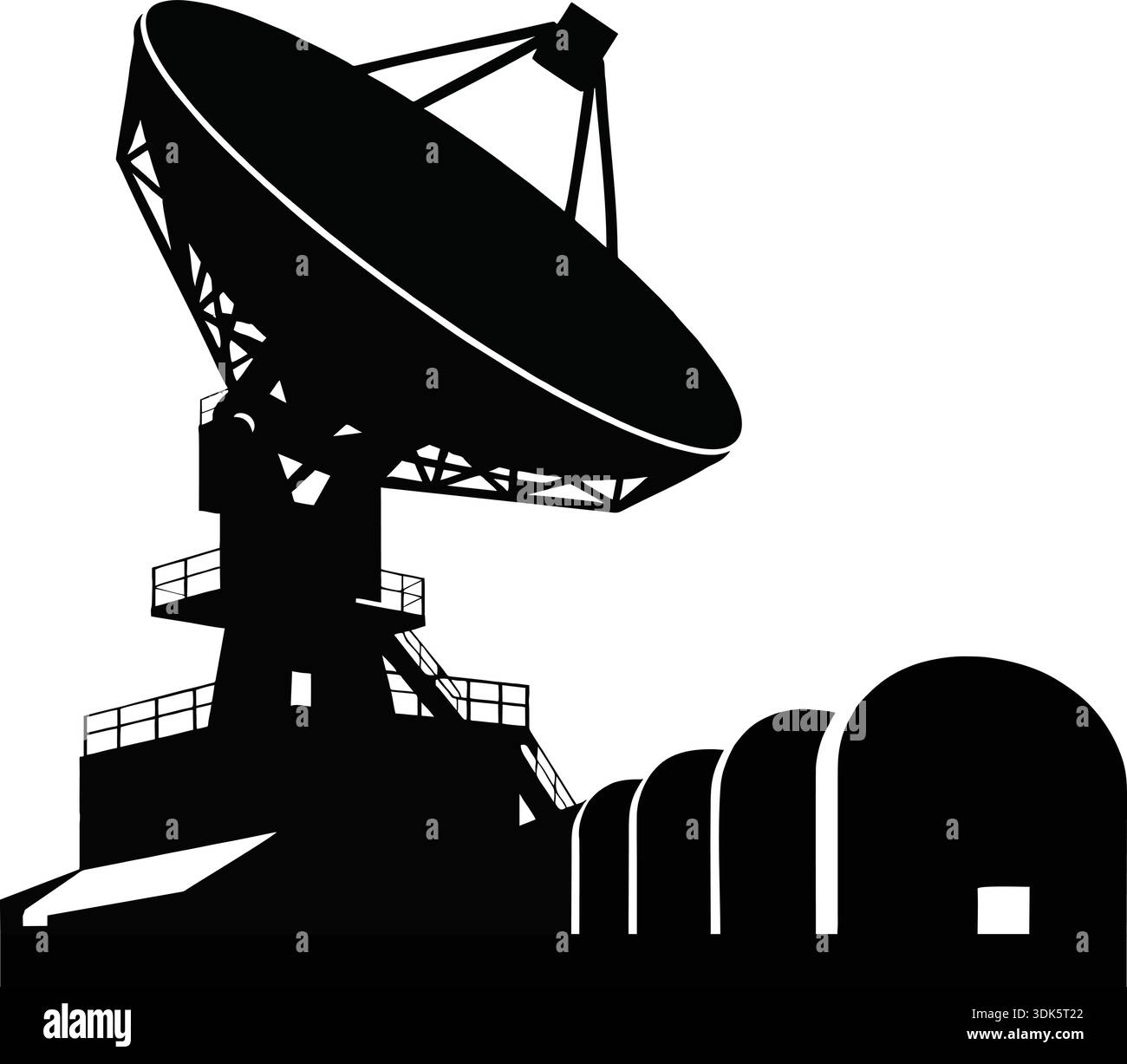 Infrastructure Dish High Contrast Vector of a Large Satellite Dish for Smart Farming Data ...