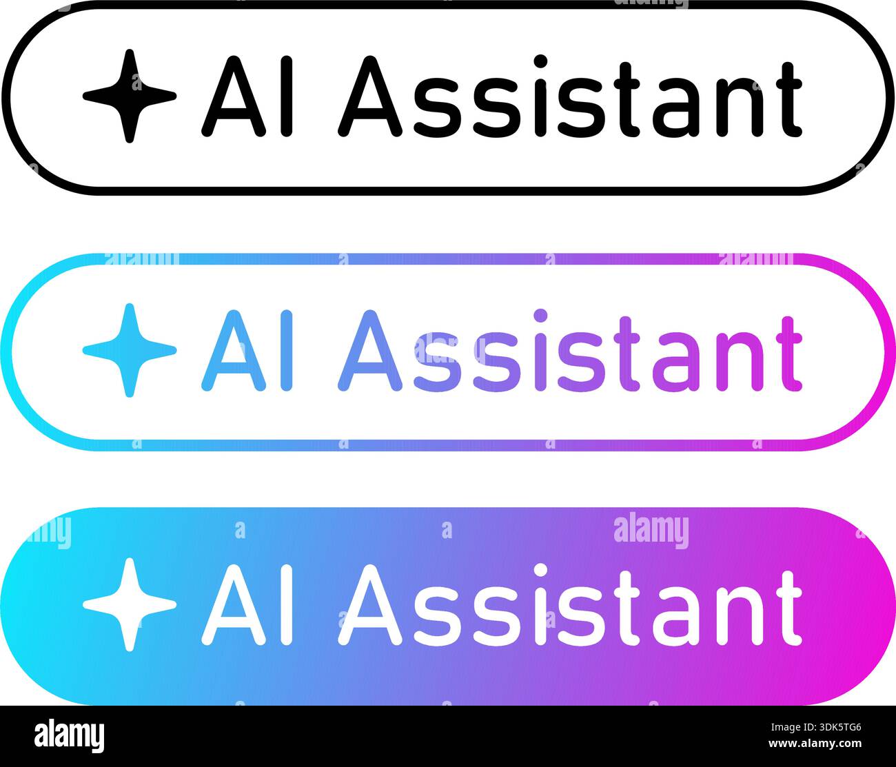 AI assistant button. AI star icon. Artificial intelligence symbol ...