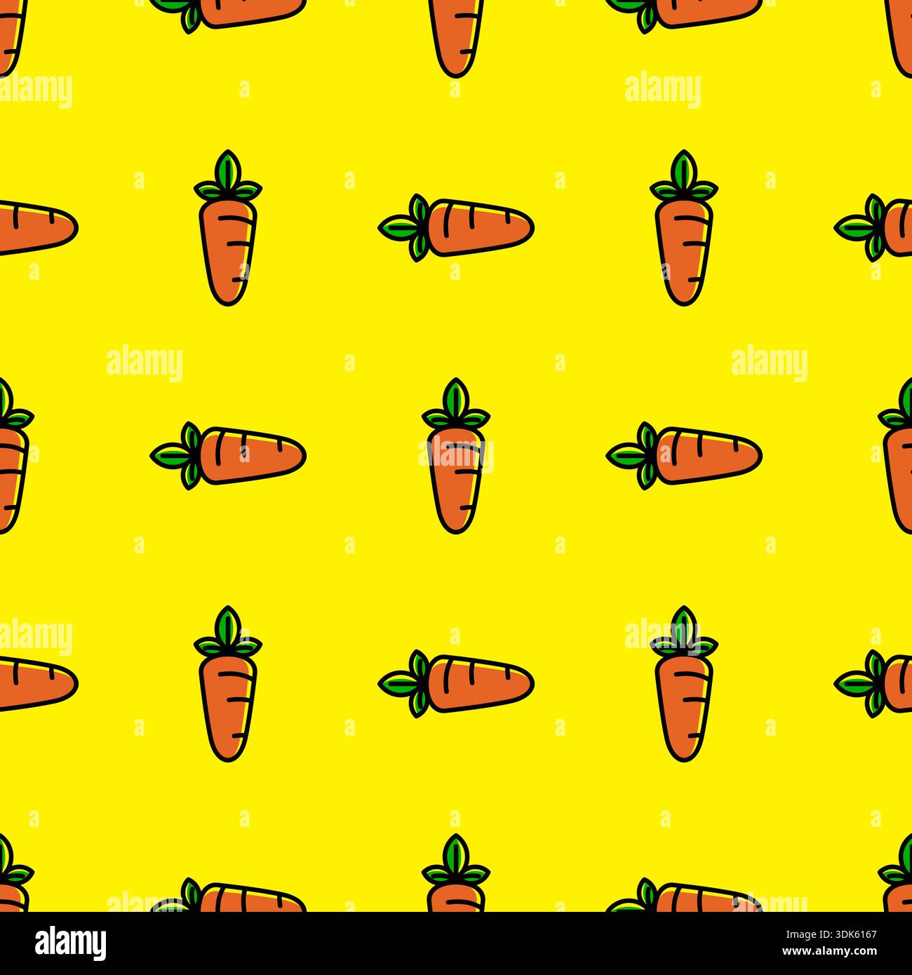 Carrot pattern seamless with yellow background vector illustration Stock Vector