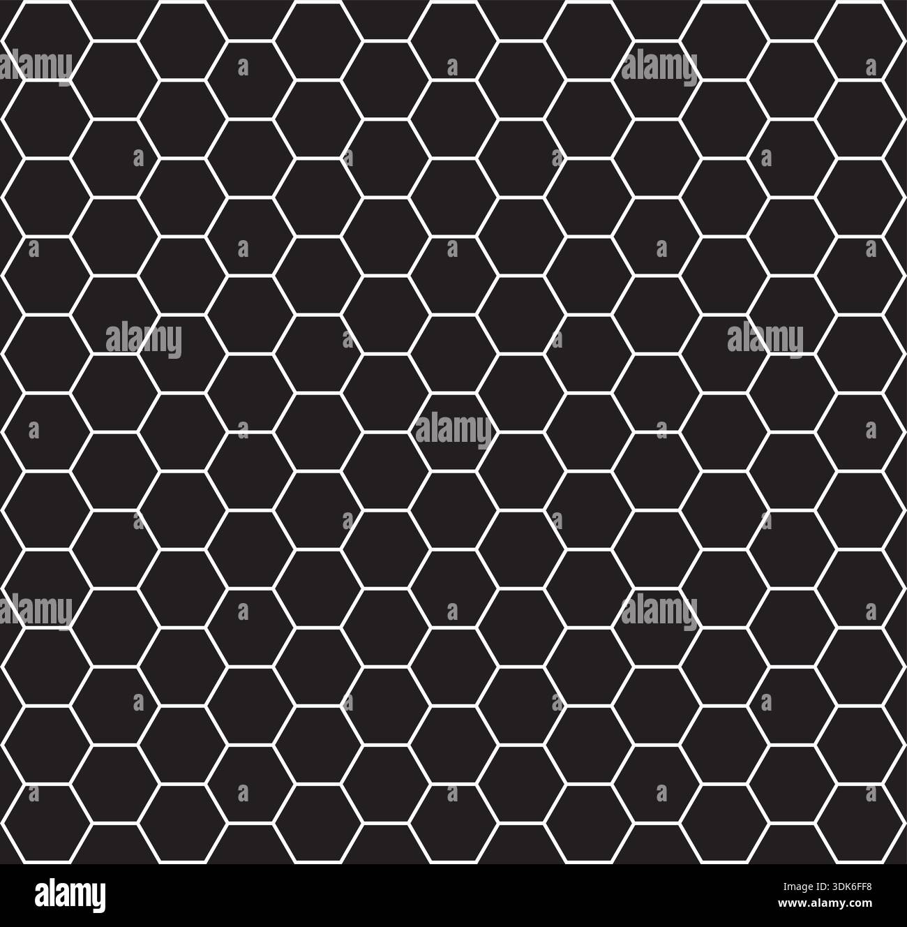 Hexagonal honeycomb pattern – minimalist geometric black and white background - vector Stock Vector