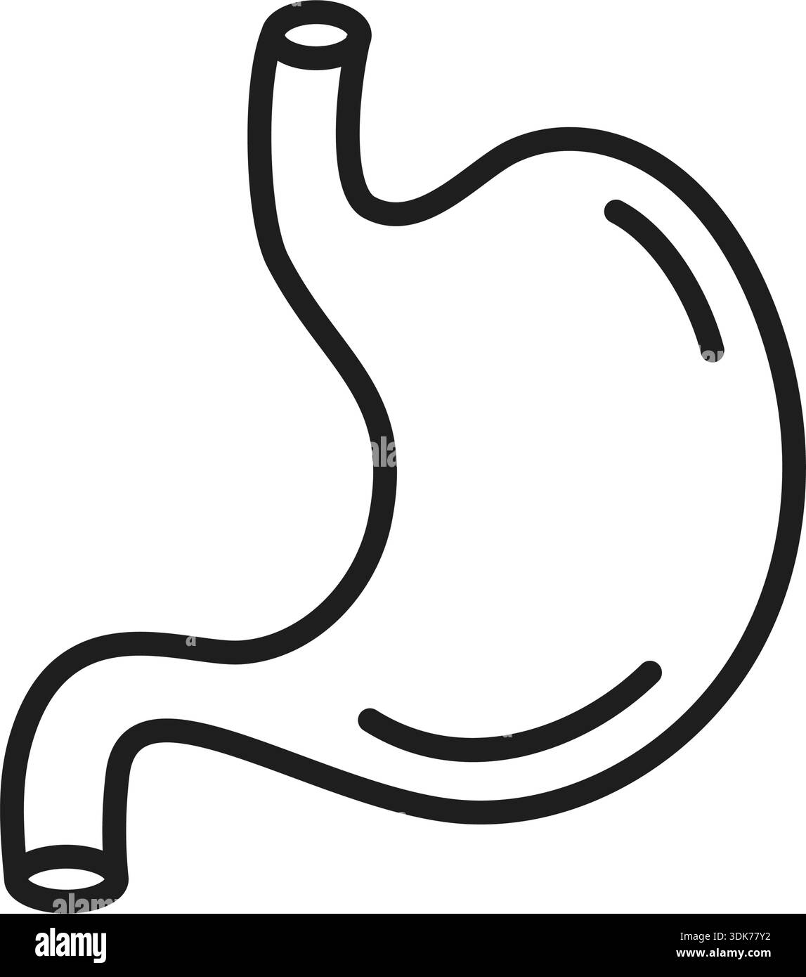 Gerd stomach icon in outline flat style. Reflux vector illustration on ...