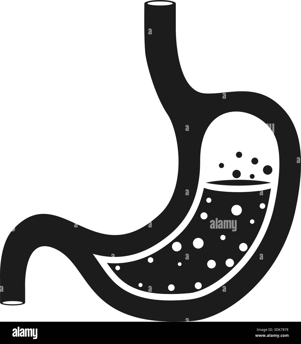 Gerd stomach icon in flat style. Reflux vector illustration on isolated ...