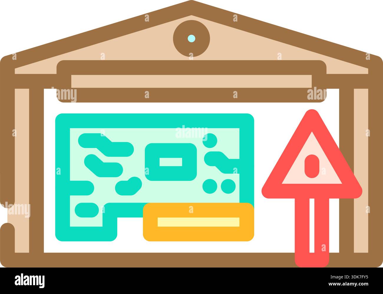Building with hazardous roof warning icon Stock Vector Image & Art - Alamy