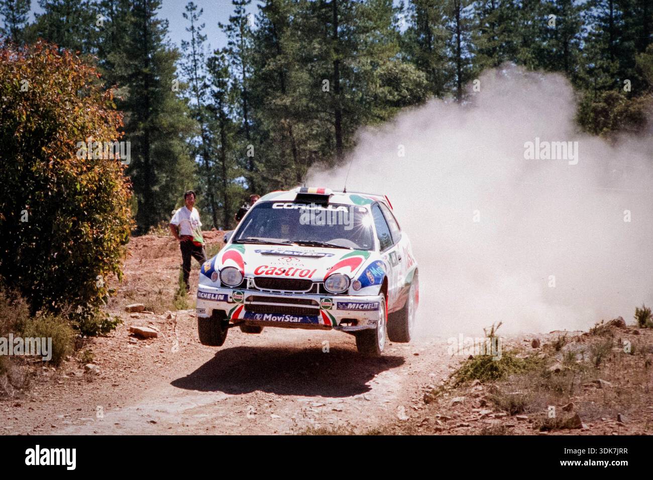 Rally Api A Toyota Corolla WRC driven by the Belgian crew of Freddy Loix and Sven ...