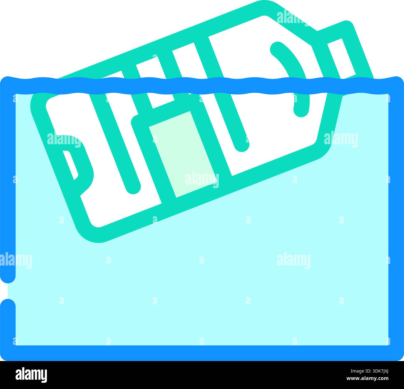 Ocean pollution concept with bottle floating in water Stock Vector ...