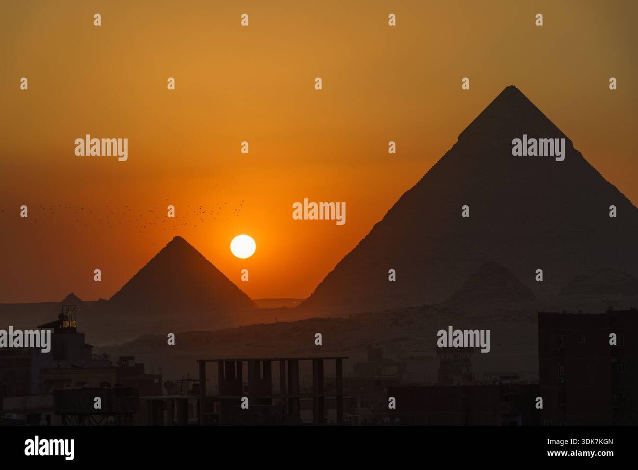 Sunset behind the Pyramids of Giza, Egypt Stock Photo - Alamy