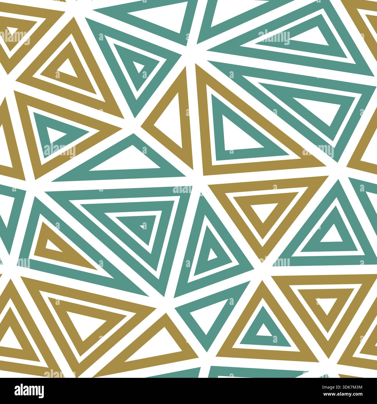 Abstract pattern of triangles. Multiple repeated inner triangles. Big shape size. Multicolored style. Seamless pattern. Amazing vector tiles. Stock Vector