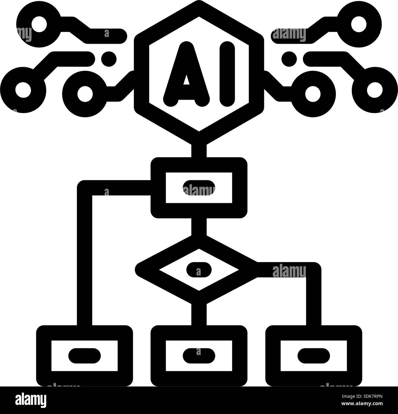 Artificial intelligence algorithm processing data flowchart diagram ...