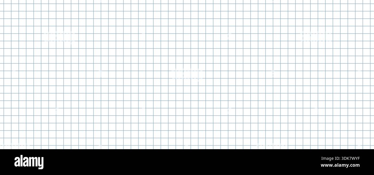 A seamless white graph or grid paper background with blue lines. Thin line checkered infinity pattern or texture. Ideal for math, engineering, design, Stock Vector