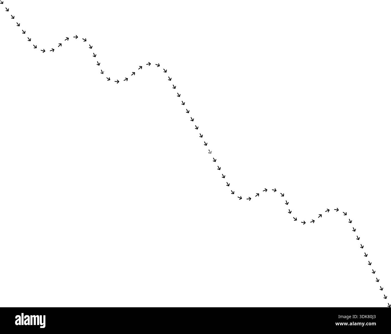 Directional Flow Pictures Arrow path line chart showing jagged movement with directional flow ...