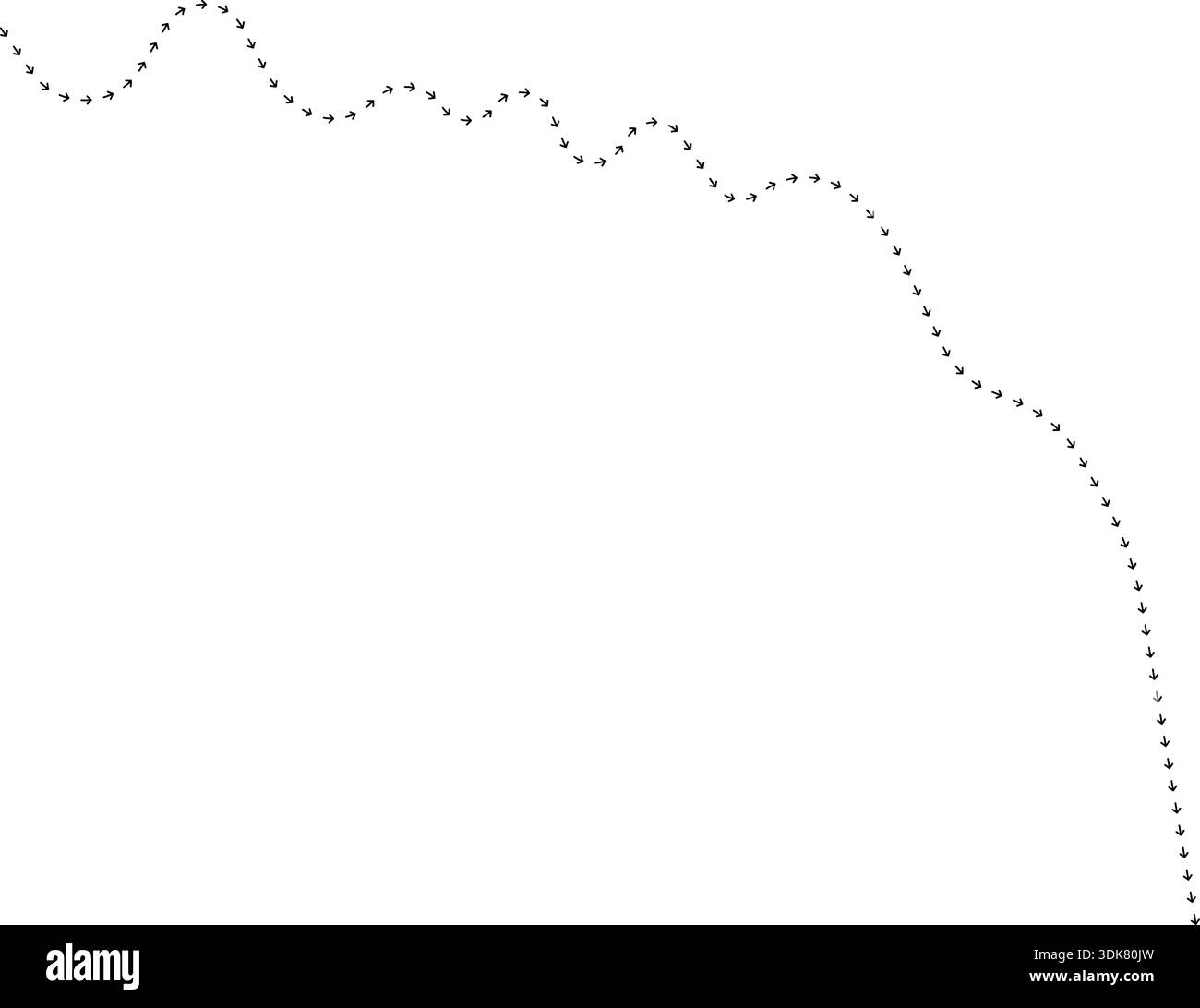 Arrow path line chart showing jagged finance data movement Stock Vector ...