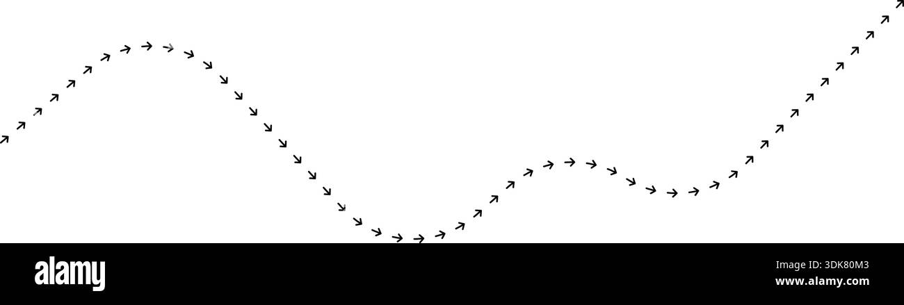 Arrow path line chart representing market movement along a path. Stock Vector