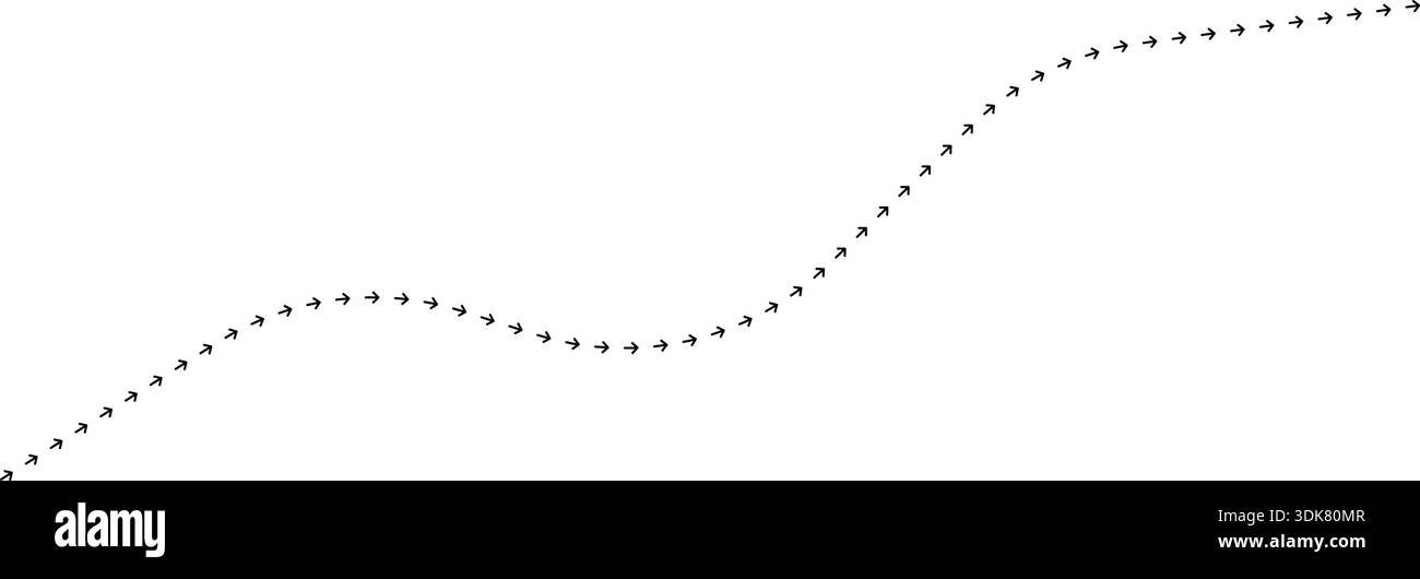Arrow path line chart representing financial trend direction. Stock Vector