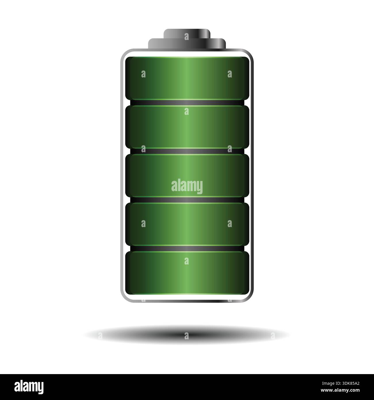 Modern Full Battery Icon Isolated on White Background Stock Vector