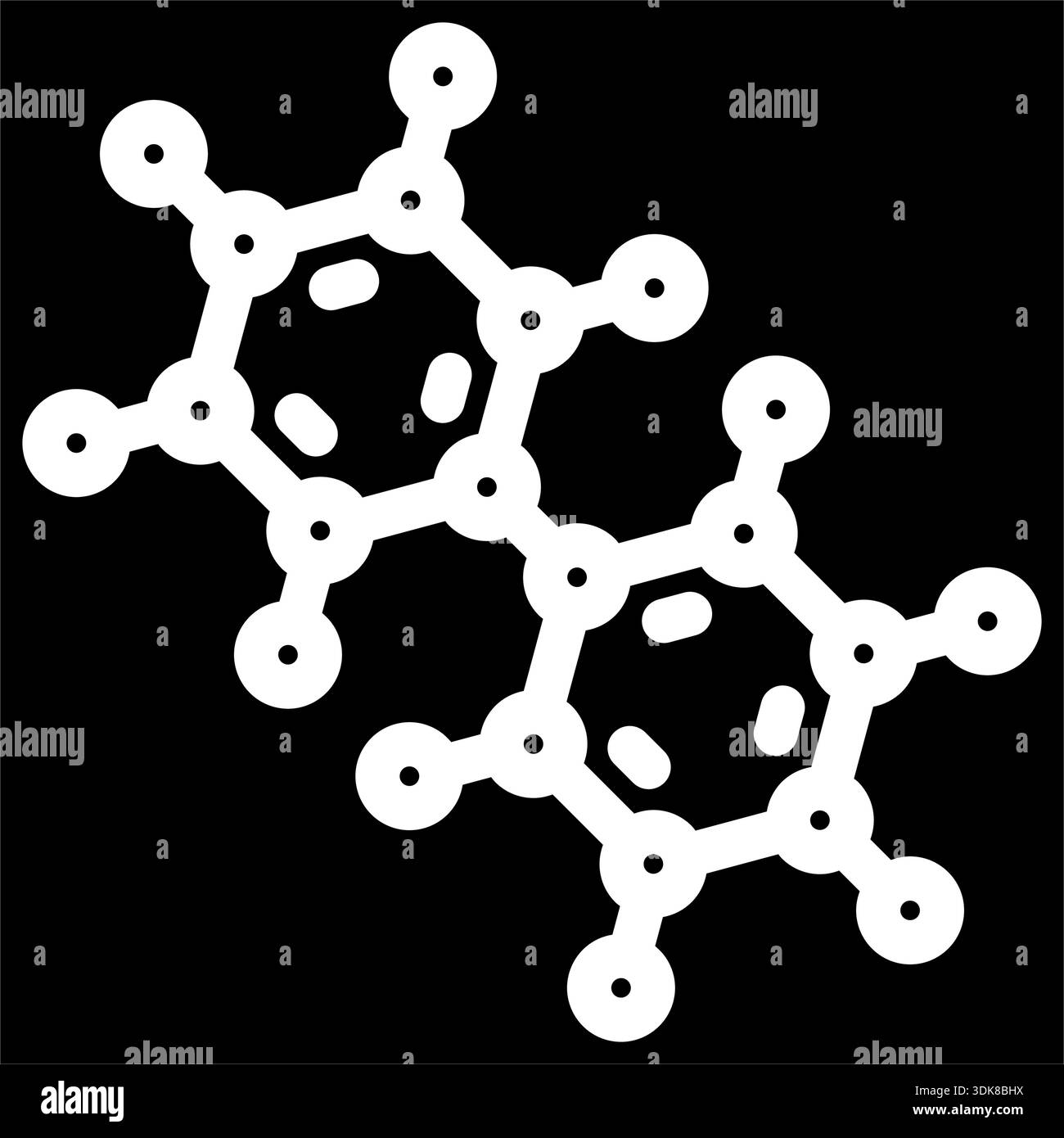 Scientific molecule structure connecting atoms in chemistry research ...