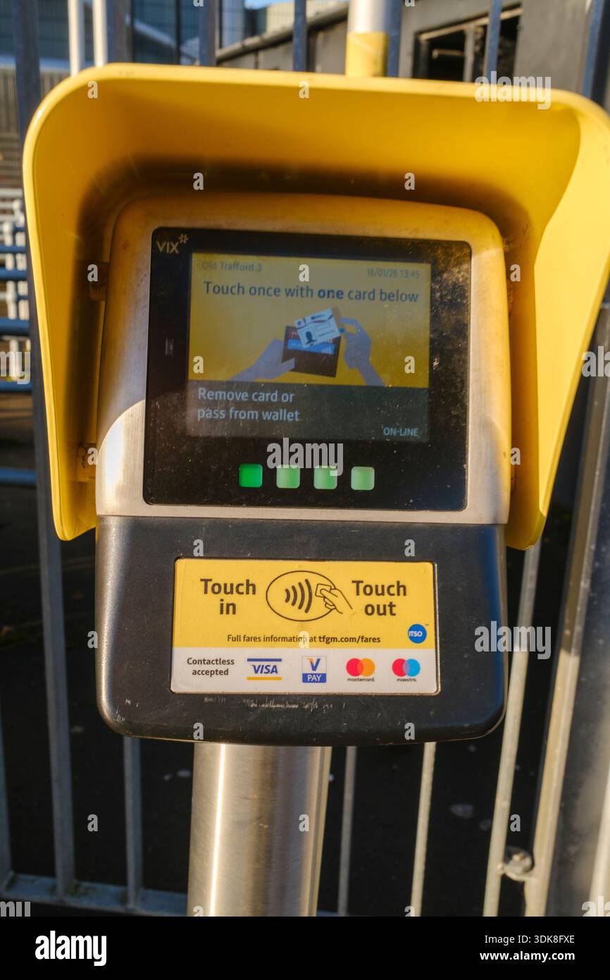 A tap in and out machine for paying for your ticket on the Metrolink ...