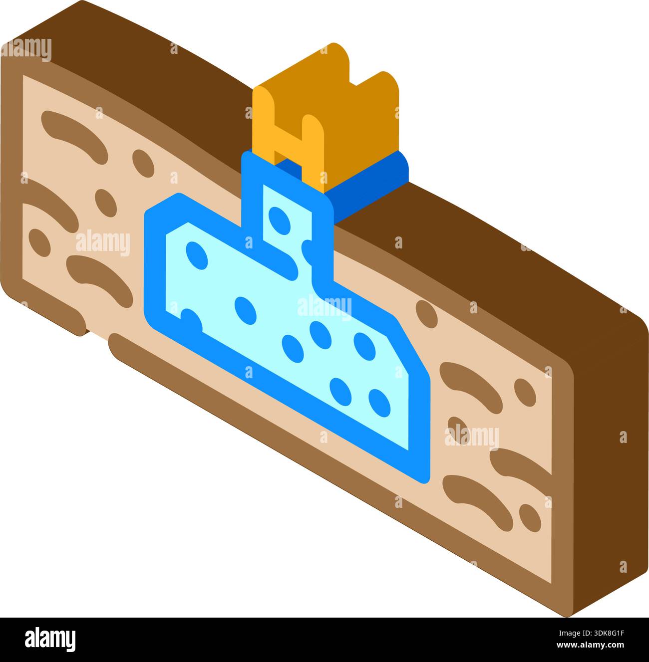 Building foundation base with ground cross section icon Stock Vector ...