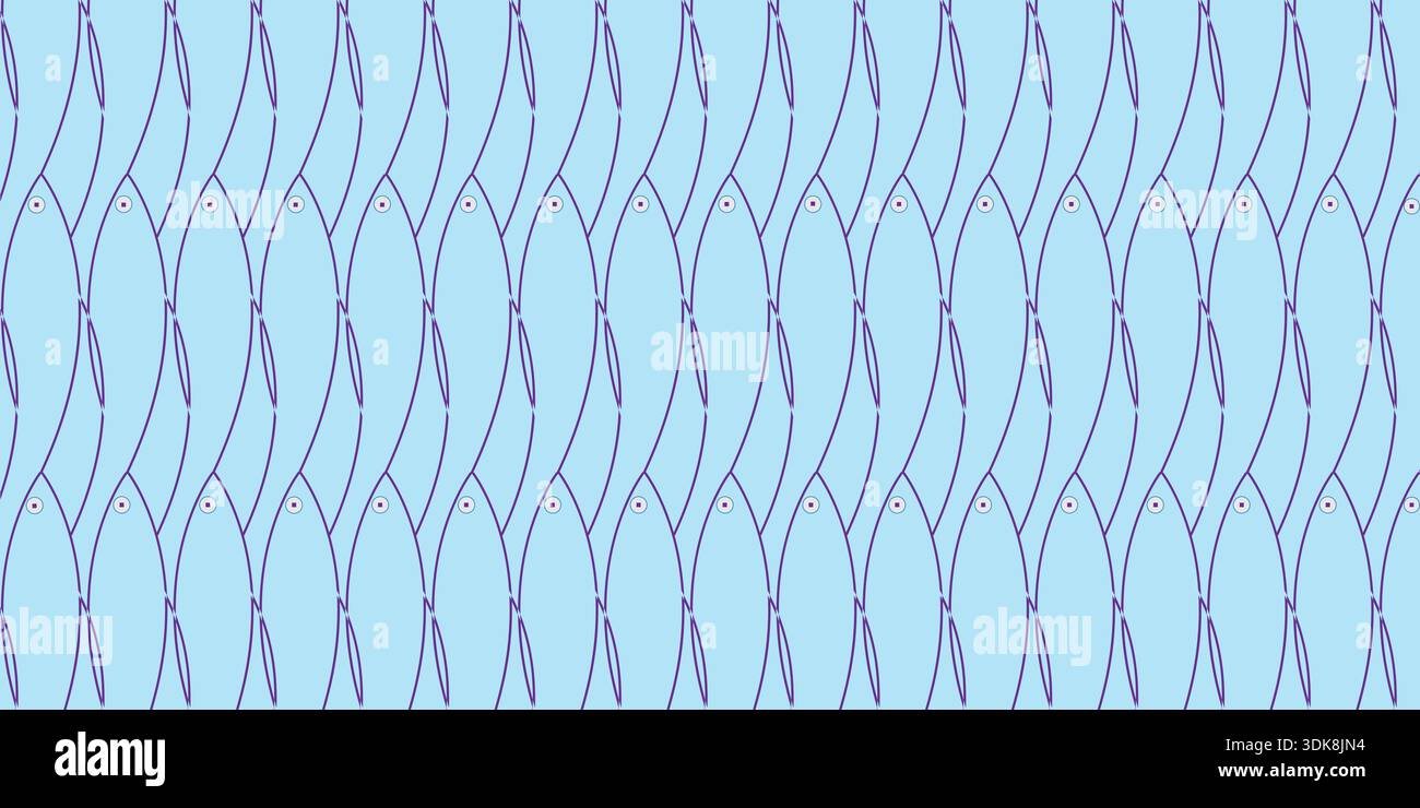 Abstract Wavy Lines Seamless Pattern in Blue, Modern Flowing Background ...