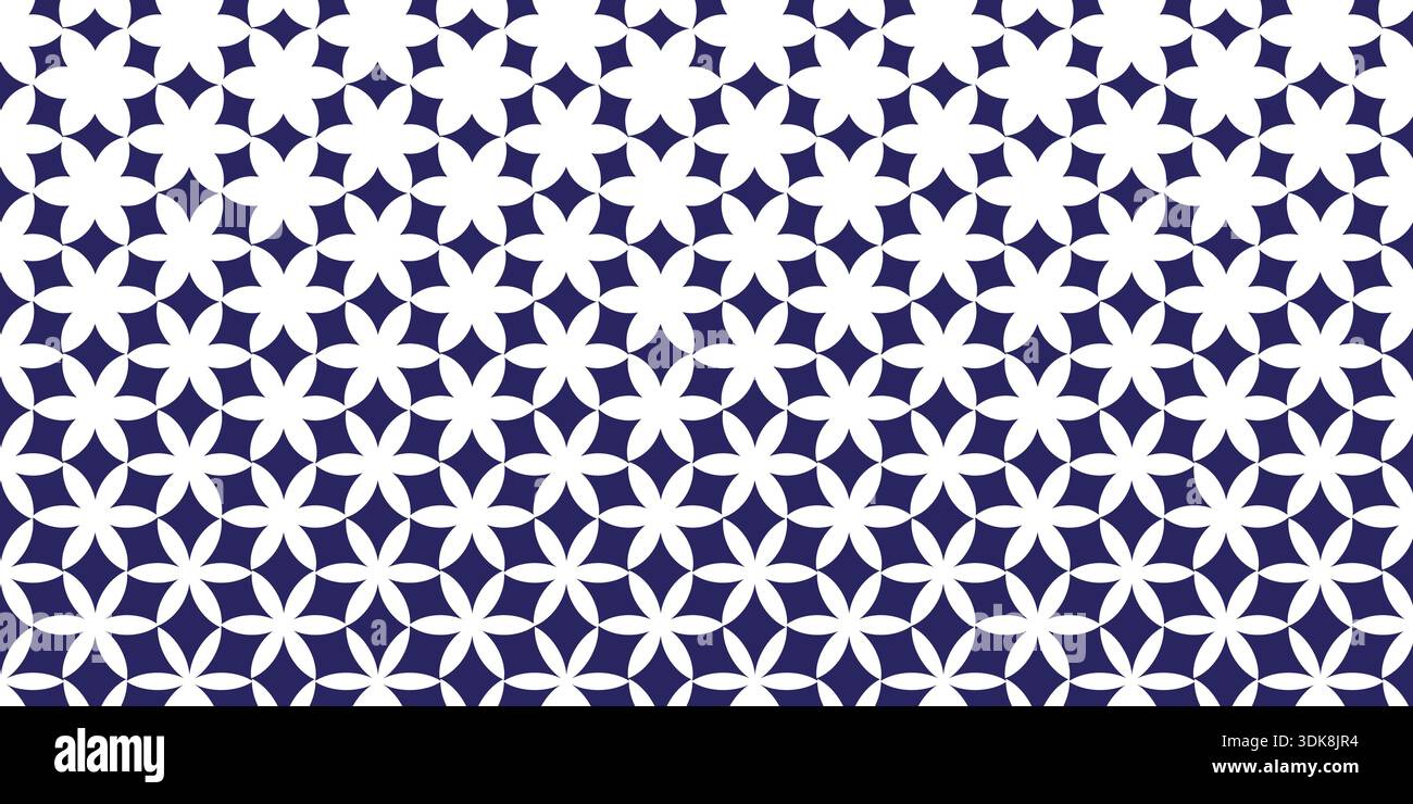 Seamless geometric floral pattern with repeating flower shapes. Stock Vector
