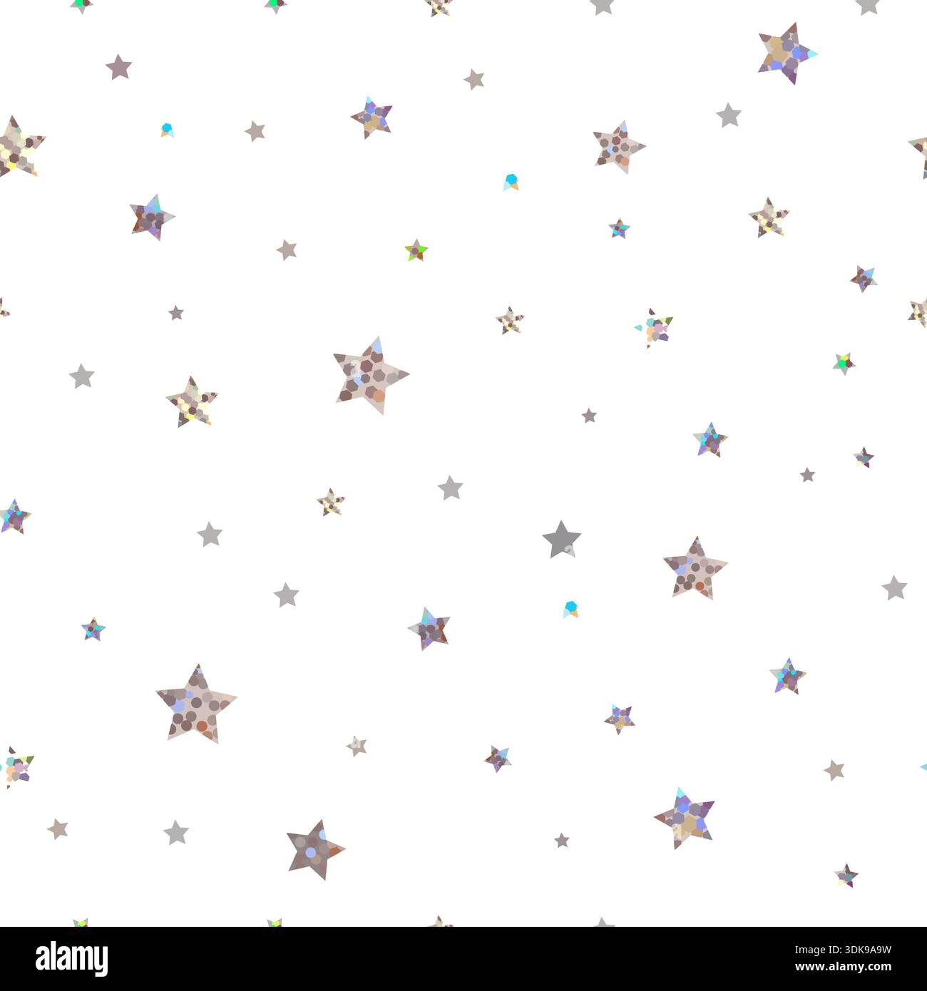 Shining stars seamless fabric design pattern Stock Vector
