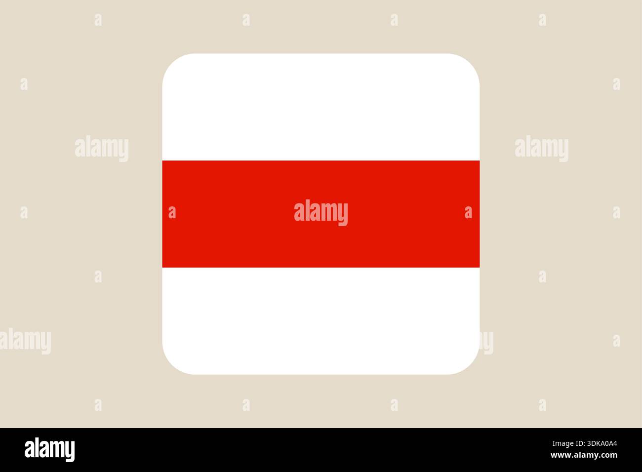 Belarus Flag Displayed as Modern Rounded Rectangle Icon on a Clean Beige Background, Representing National Identity and Geographic Symbolism.. Stock Vector