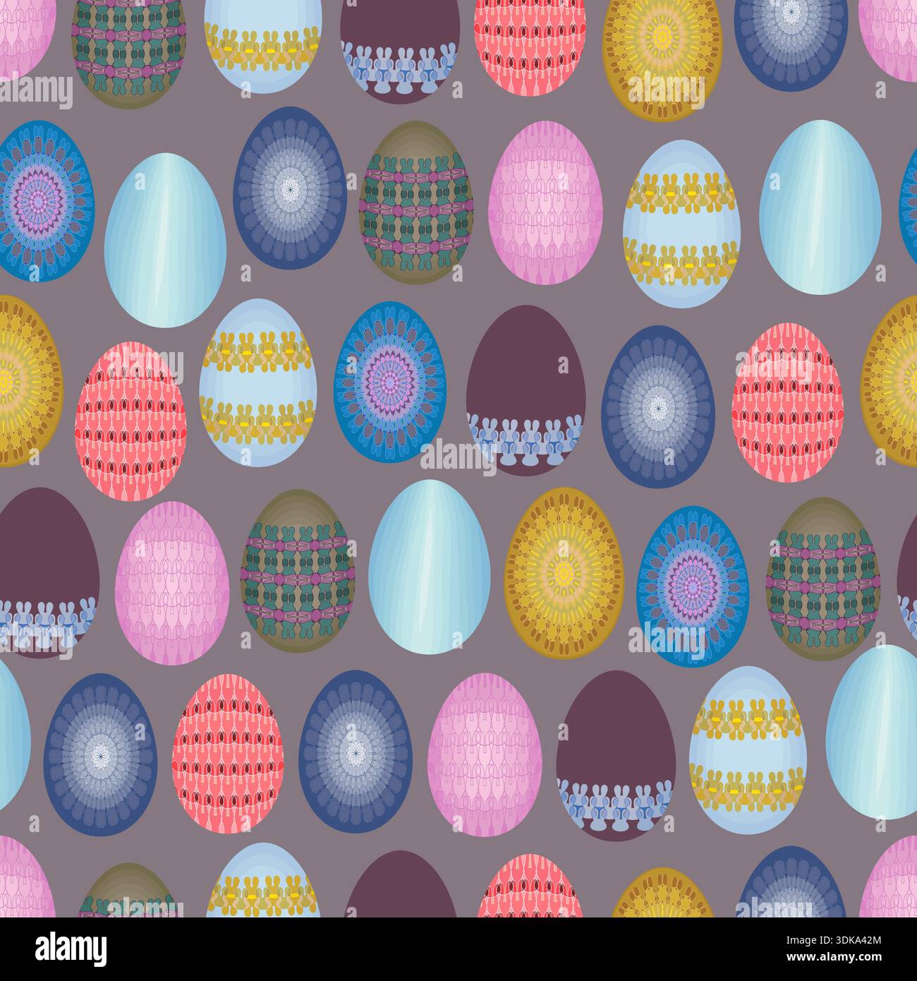 Seamless pattern with painted Easter eggs Stock Vector