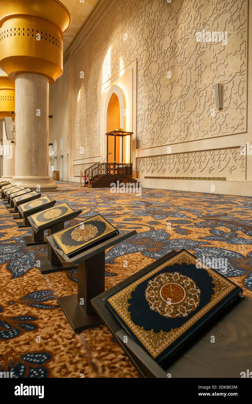 The serene interior of Sheikh Zayed Grand Mosque in Solo, Indonesia ...