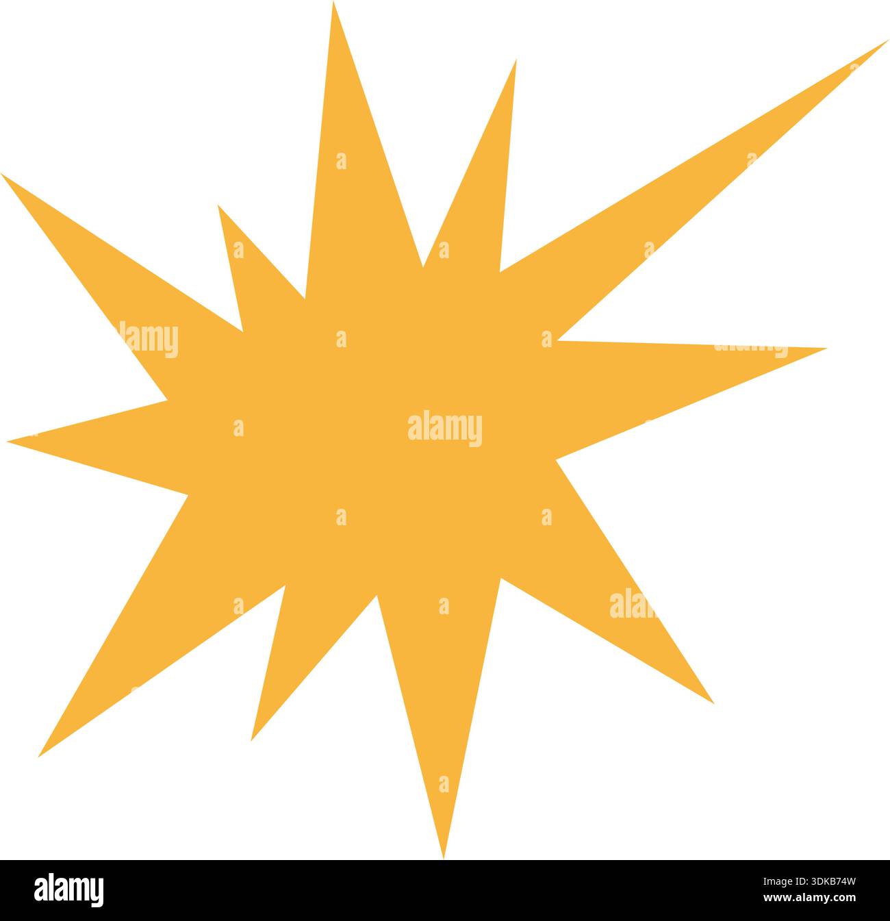 Irregular star shape icon. Abstract yellow starburst symbol. Comic ...
