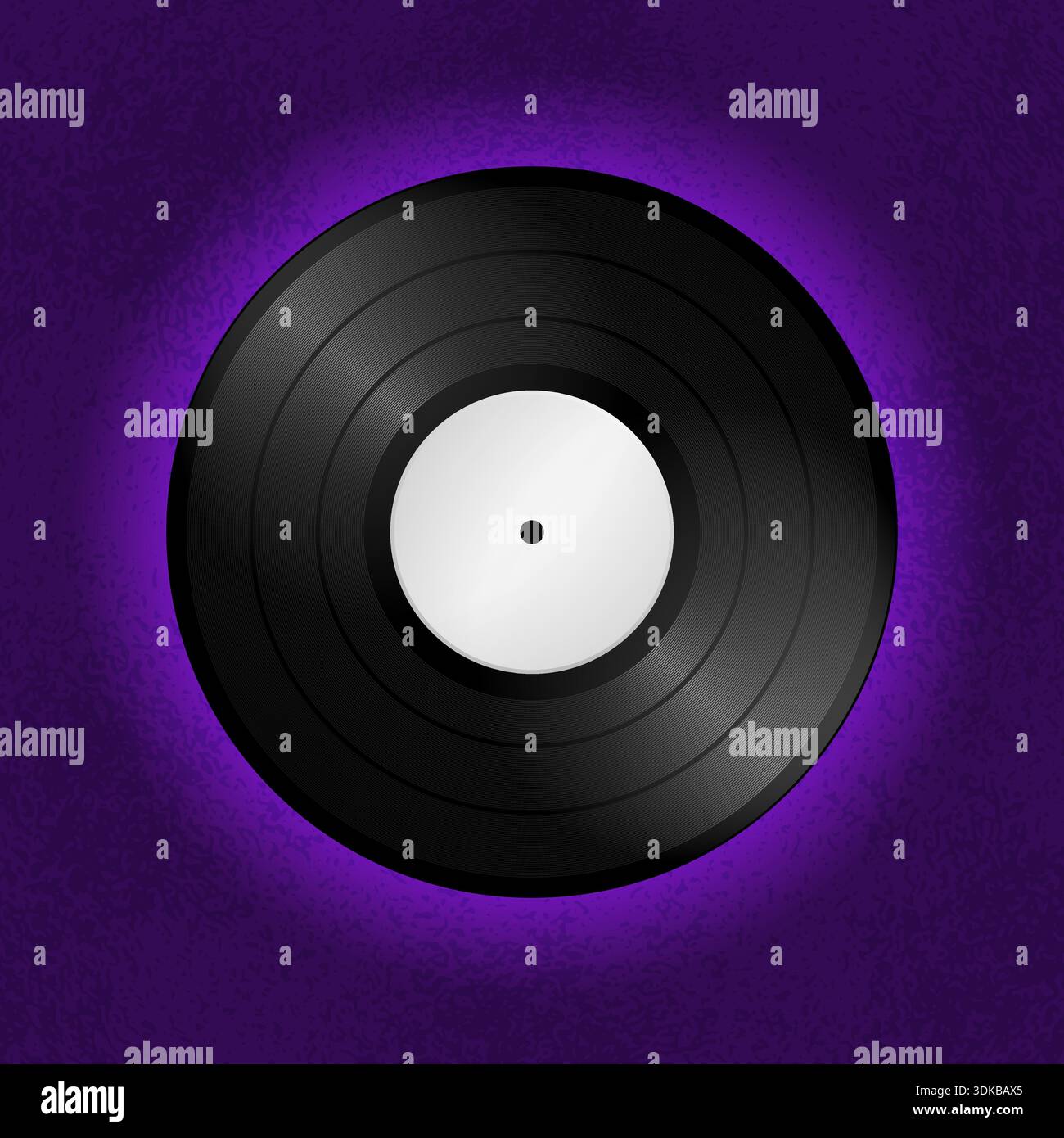 Realistic vinyl record on purple background. Vector illustration Stock Vector