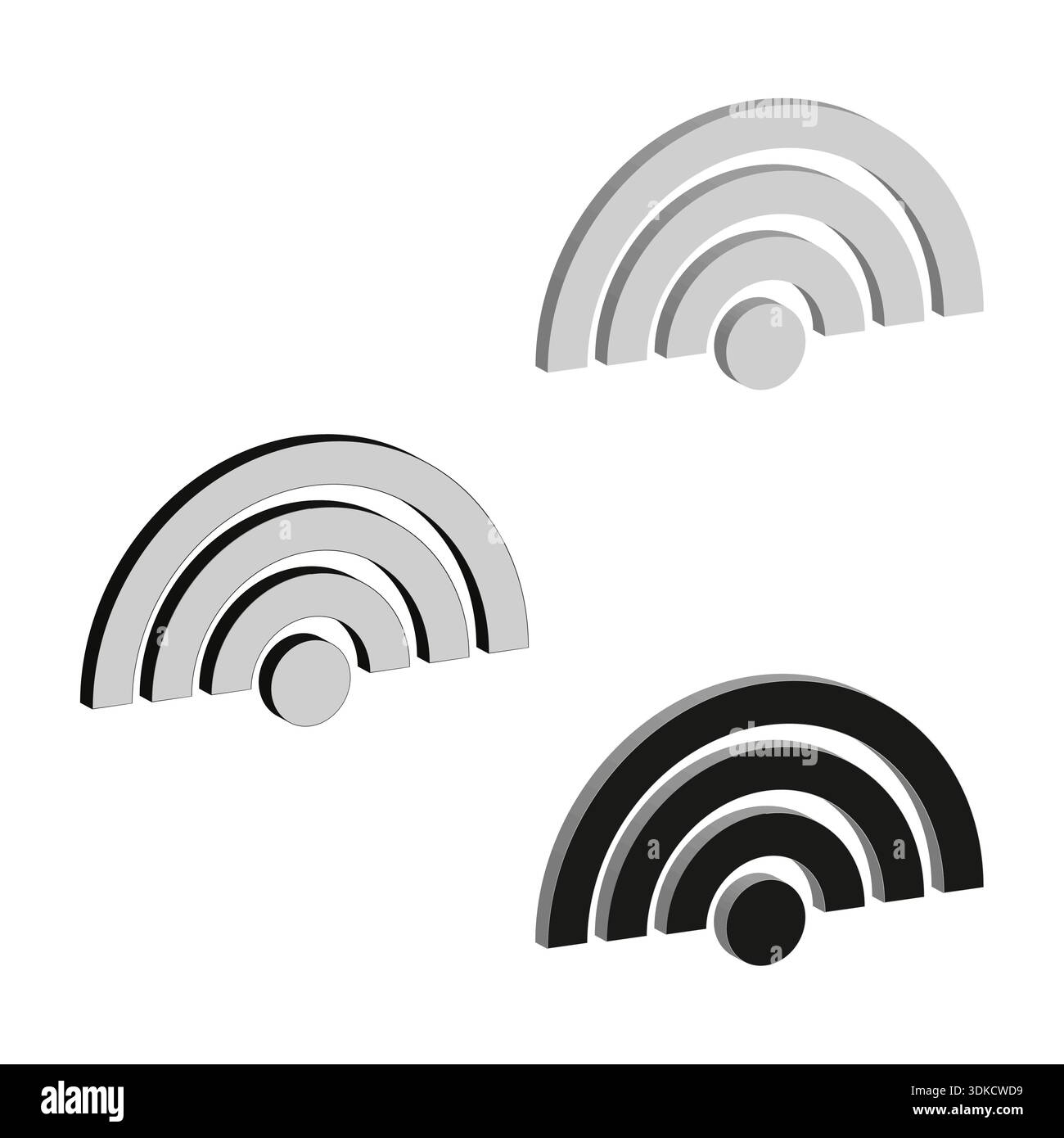 Isometric signal icon. Wireless Vector symbol. Three dimensional tech. Connection wave shape. EPS 10. Stock Vector