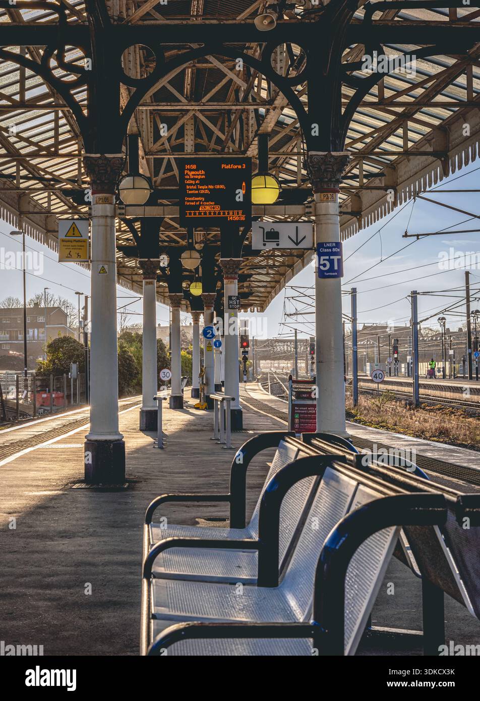 Train Columns A historic railway station platform with columns supporting a canopy ...
