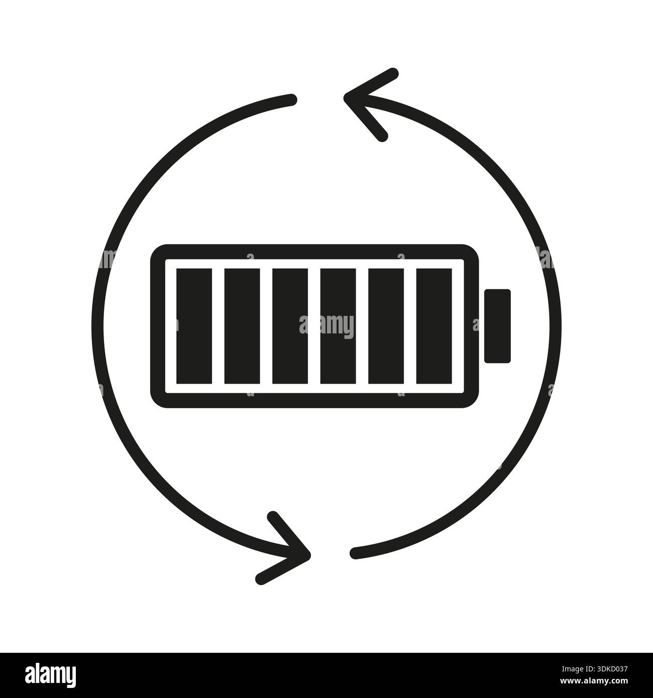 Battery charge icon. Energy cycle symbol. Power accumulator Vector ...
