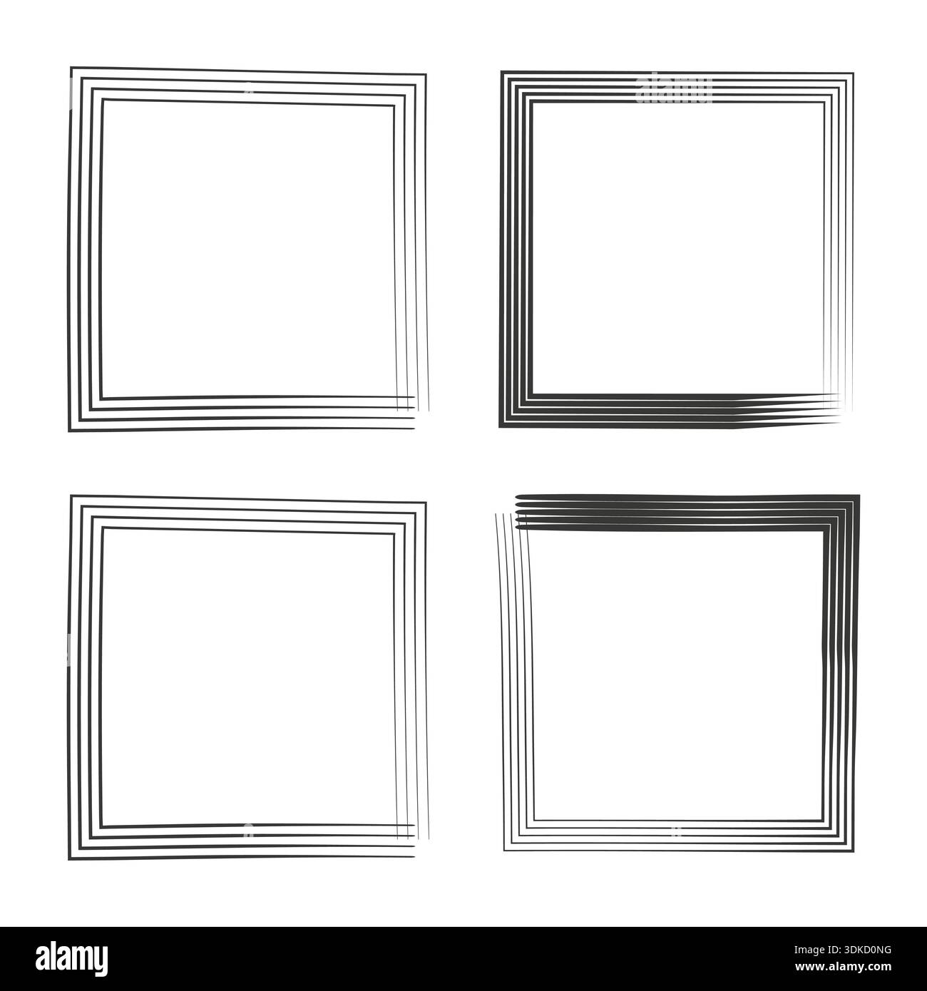 Silver frame set. Gradient border art. Metal square Vector. Gray box icon. Stock Vector