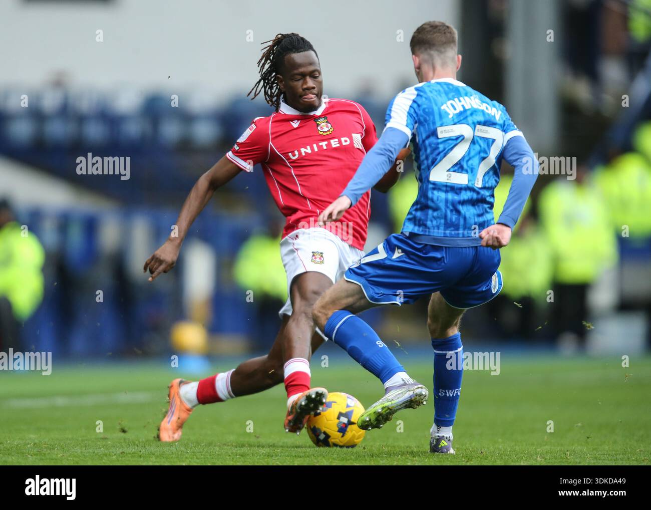 Issa Kabore of Wrexham in action during the Sky Bet Championship match ...