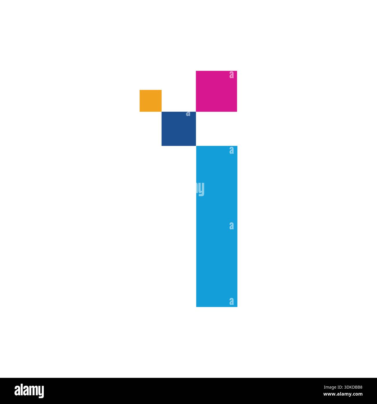 Letter I pixel icon vector illustration for digital alphabet, retro UI ...